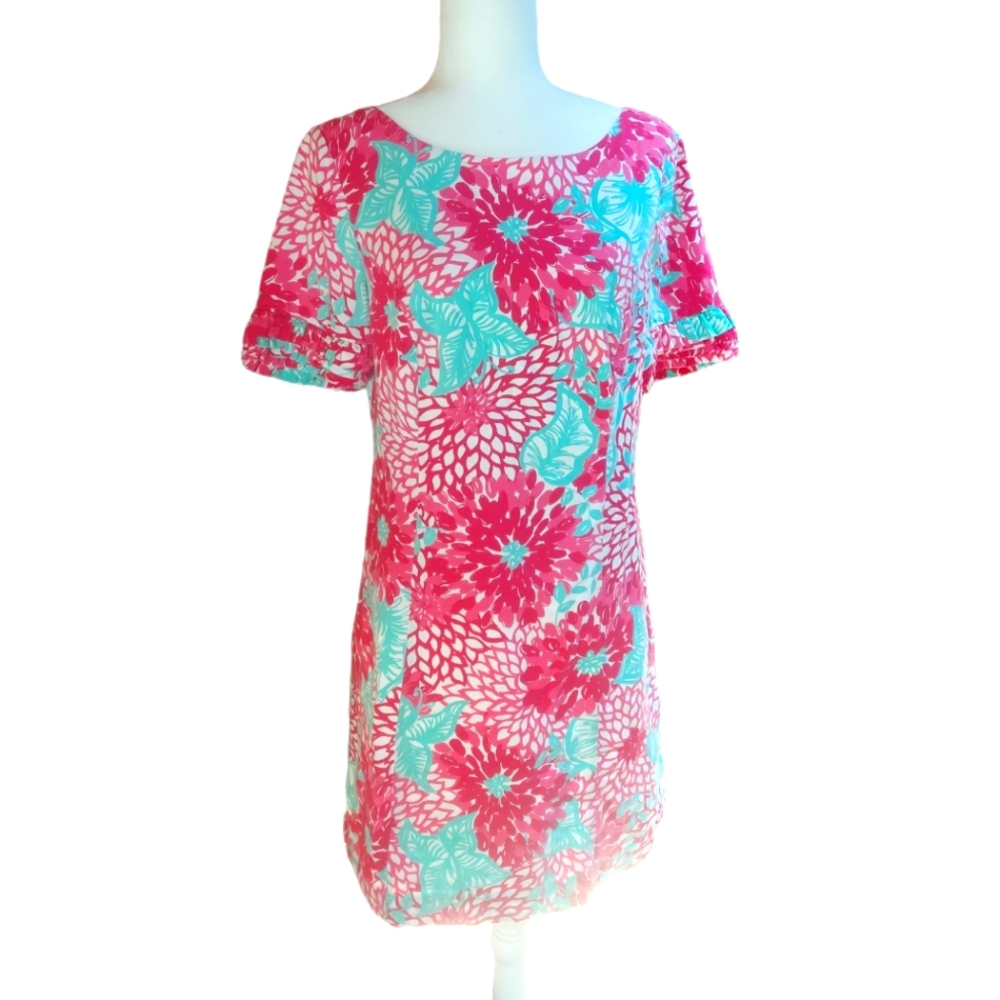 Lilly Pulitzer Pink and Blue Floral Mini Dress